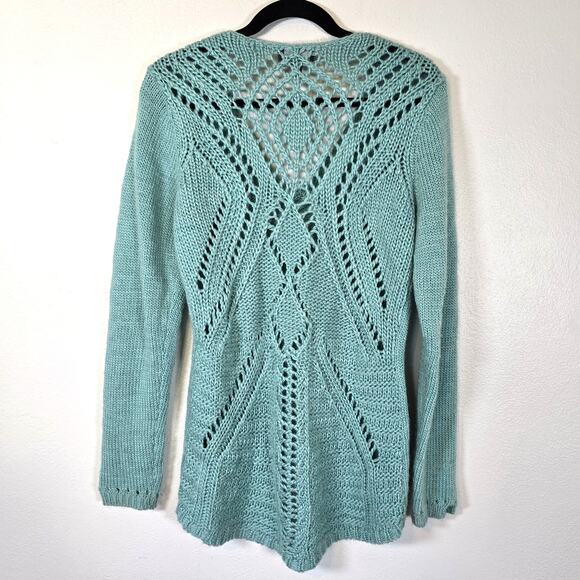 Fenn Wright Manson Sweater Women's L Turquoise Wool Alpaca Blend Romantic Boho - Picture 2 of 12
